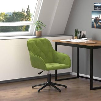 vidaXL Vidaxl - Silla De Oficina Giratoria De Terciopelo Verde Claro
