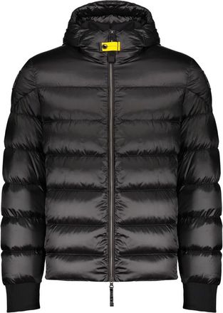 Parajumpers Down Jackets, male, Black, XL, Black Hooded Down Puff Jacket