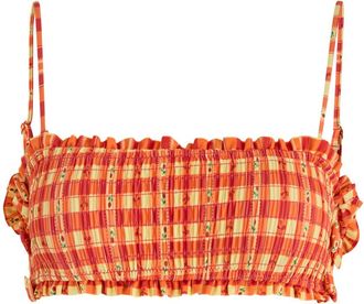 Damson Madder Jezebel Printed Bikini top - Orange - 16 (UK16 / XL)