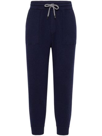 Brunello Cucinelli cashmere track pants - Blue