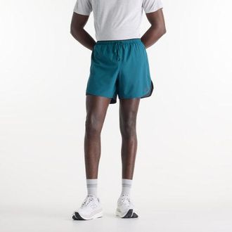 New Balance Uomo RC Essential Short 5 in Verde/Grigio, Politessuto, Taglia XL