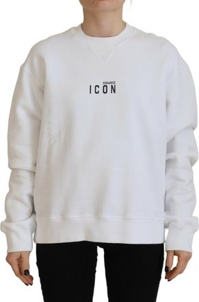 Dsquared2 Dsquared&sup2; Cotton Printed Long Sleeve Crew Neck Womens Sweater (Pre-Owned)