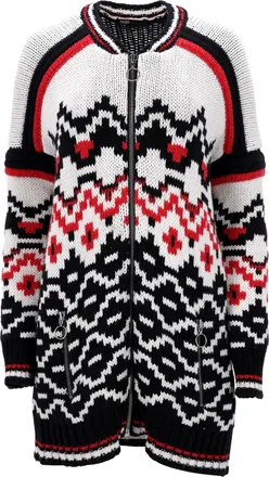 Maje Mercouer Fair Isle vest met ritssluiting aan de voorkant in veelkleurige wol