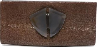 Giorgio Armani Clutch Stingrey con gancio anni 2000 - Marrone