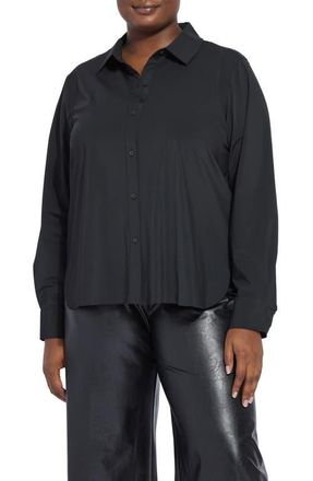 Lyss&eacute; Connie Slim Fit Button-Up Shirt in Black at Nordstrom, Size 1 X