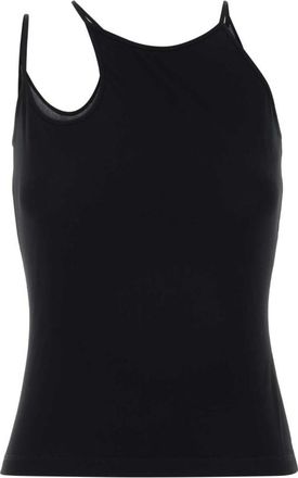Alexander McQueen Black Scoop Neck Top