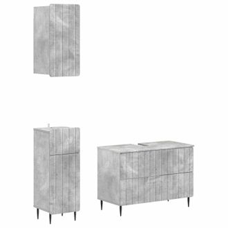 vidaXL Juego De Armarios De Ba&ntilde;o De 3 Piezas Zwolle Gris Hormig&oacute;n Vidaxl