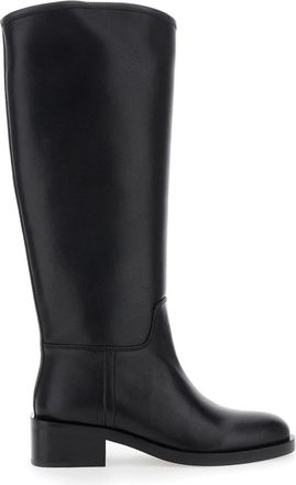 Jeffrey Campbell Hoge Laarzen met Blokhak - Dames - Hoge Laarzen - Zwart - 39 EU - Leer - Schoenen