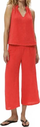 Michael Stars Medina Smocked Waist Crop Pant In Samba