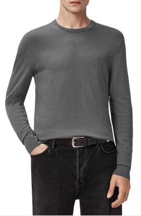 AllSaints Mode Merino Wool Crewneck Sweater in Asher Grey at Nordstrom, Size Medium