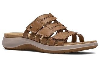 Clarks Maelynn Abby Womens Sandals Tan Leather : 8.5 B - Medium