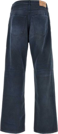 Balenciaga Mens Curved Knee Jeans Navy Cotton Polyester