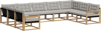 vidaXL Conjunto De Sof&aacute;s De Exterior 9 Uds. Blanco Y Gris Claro Vidaxl