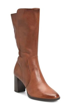 Born Womens Ellen Gathered Back Boot In Brown Leather
