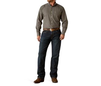 Ariat Mens Wrinkle Free Ferris Shirt In Navy