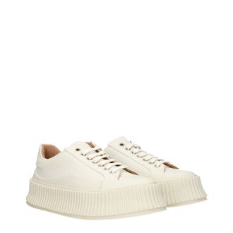 Jil Sander Platform Canvas Sneaker - White