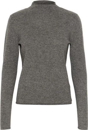 Soaked In Luxury SLMolina Mockneck Pullover - Dames - Coltruien - Grijs - M - Wol - Truien & Vesten