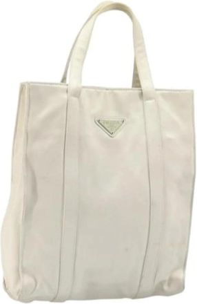 Prada Pre-owned Tote Bags, female, White, Size: ONE SIZE Pre-owned Satin Tote Bag