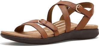 Aetrex Hadley Adjustable Quarter Strap Sandals Womens Sandals Ginger : EU 41 (US Womens 10-10.5) M (B), Leather