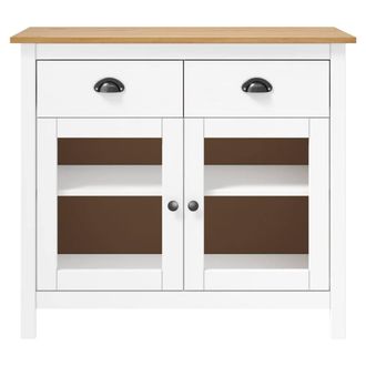 Berkfield Home Sideboard Hill White 90x40x80 cm Solid Pine Wood | Size: 90 x 40 x 80 cm