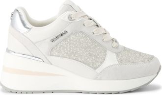 Carvela Womens High Rise Pearl Sneakers - White - Size UK 3