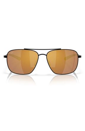 Costa Canaveral 59mm Sunglasses in Satin Black /Gold Mirror 580G at Nordstrom