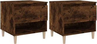 vidaXL Vidaxl - Bedside Tables 2 pcs Smoked Oak 50x46x50 Engineered Wood