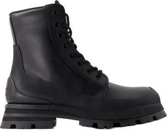 Alexander McQueen Mens Ankle Boot Black Calfskin