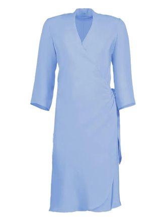 Peter Cohen self-tie wrap dress - Blauw