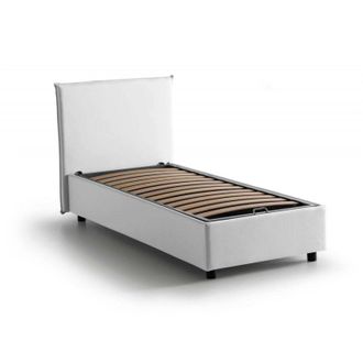 Talamo Italia Talamo Italia - Letto singolo Cira, Letto contenitore con rivestimento in tessuto, 100% Made in Italy, Apertura frontale, adatto per materasso Cm