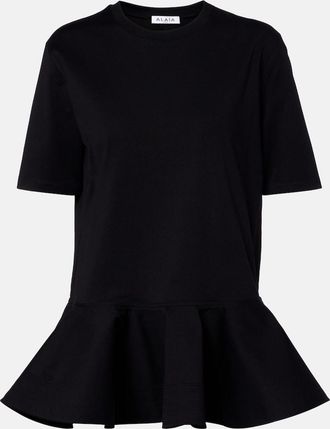 Alaia Ala&iuml;a Peplum cotton jersey T-shirt