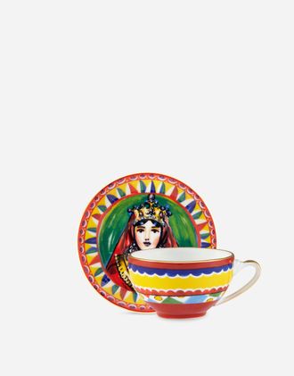 Dolce & Gabbana Porcelain Espresso Set - Coffee Cups Multicolor Onesize