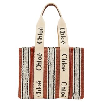 Chlo&eacute; Chlo&eacute; Womens Chloe Medium Woody Tote Bag - Brown Linen - One Size