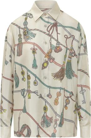 Versace Overhemden, Dames, Veelkleurig, L, Informele Zijde Blouse