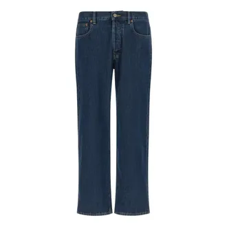 Valentino Garavani Straight Jeans, male, Blue, Size: W31 Denim Pants with VGold