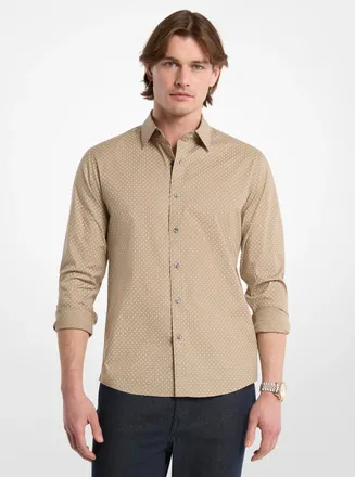 Michael Kors Polka Dot Stretch Cotton Shirt