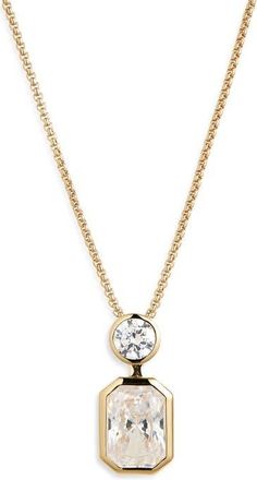 Nadri Brooklyn Cubic Zirconia Pendant Necklace in Gold at Nordstrom