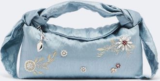 Erdem Bloom E/W satin top-handle bag