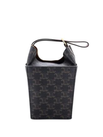 Celine Strap Box Top Handle Bag Triomphe Coated Canvas satchel - Bruin