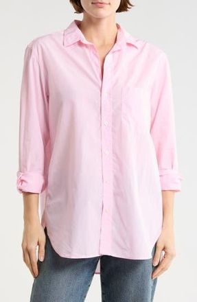 Frank & Eileen Joedy Cotton Button-Up Shirt in Wide White And Pink Stripe at Nordstrom Rack, Size Xx-Small