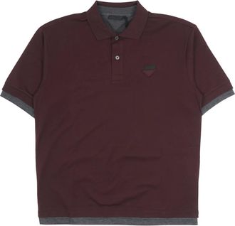 Prada Polo Shirts, male, Brown, Size: XL Cotton Polo Shirt