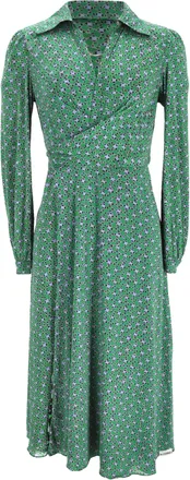 Diane Von F&uuml;rstenberg Floral-Print Reversible Midi Wrap Dress in Multicolor Viscose
