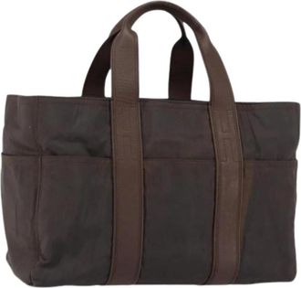 Herm&egrave;s Pre-owned Vintage Nylon Handtas - Dames - Vintage Shopper - Bruin - ONE Size - Nylon - Vintage