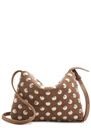 Khaite Lina Medium Studded Suede Cross-body bag - Moca - One Size