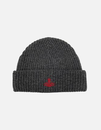 Vivienne Westwood Mens Vivienne Westwood Sporty Beanie - Grey - Size: NS