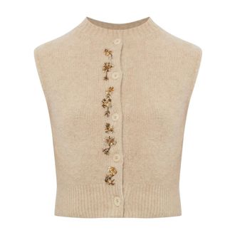 Forte_Forte Gilet Decorato - - Knitwear - Donna - Beige - M
