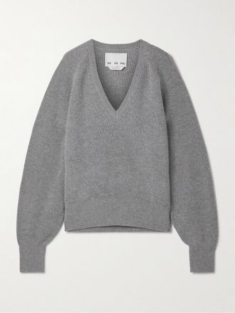 SA SU PHI Pullover In Misto Lana Merino E Cashmere - Grigio