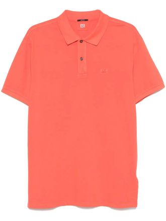 C.P. Company logo-embroidered polo shirt - Orange