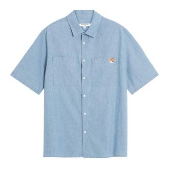 Maison Kitsun&eacute; Short Sleeve Cotton Shirt, Size Small