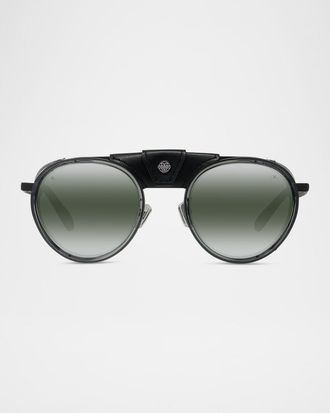 Vuarnet Mens Glacier 01 Round Sunglasses with Side Shields